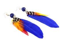 Boucles d'oreilles indiennes plumes d'Inde