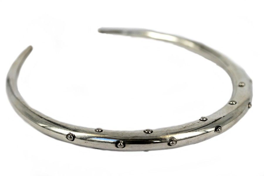 Collier ras du cou argent plat