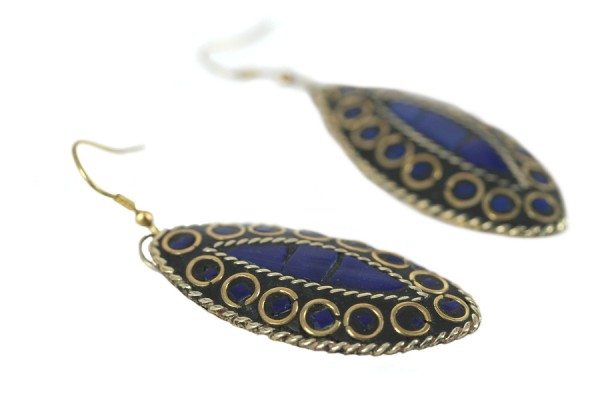 Boucles d'oreilles Pondichéry Boucles d'oreilles en lapis lazuli