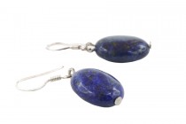 Boucles d'oreilles lapis lazuli et or en goutte d'eau pendantes