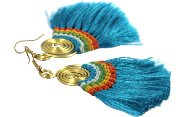 Boucles d'oreilles Bolivie Boucles d'oreilles colorées et pendantes style vacances et plage