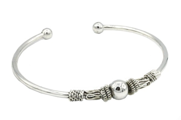 Bracelet jonc extrême orient Bracelet jonc fin argent massif pour femme