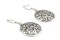 Boucles d'oreilles style motifs indiennes à fleurs argent