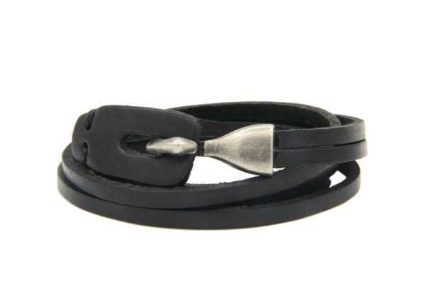 Bracelet cuir noir plusieurs tours pour femme et homme