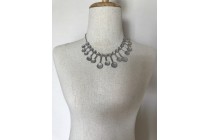 ANCIEN GRAND COLLIER ethnique vintage, éléments naturels et ambre reconstitué EUR 49,99 - FR