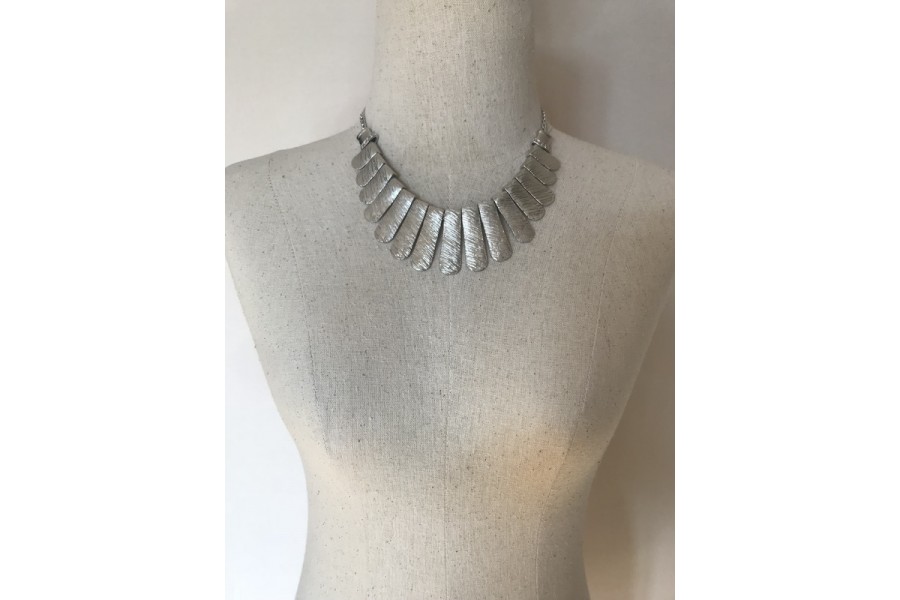 Collier Baguettes Argent Fleur Pendantes Pour Mariage