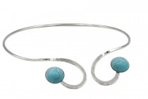 Collier ras du cou argent turquoise