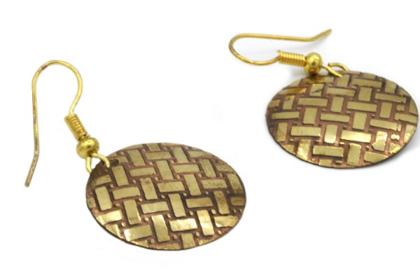 Boucles d'oreilles Art déco Boucles d'oreilles rondes or et dorées
