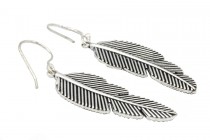 Boucles d'oreilles feuille laurier argent