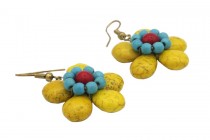 Boucles d'oreilles jaunes moutarde fluo citron