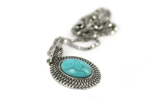 Sautoir ethnique Navajo Sautoir pierre turquoise bohème