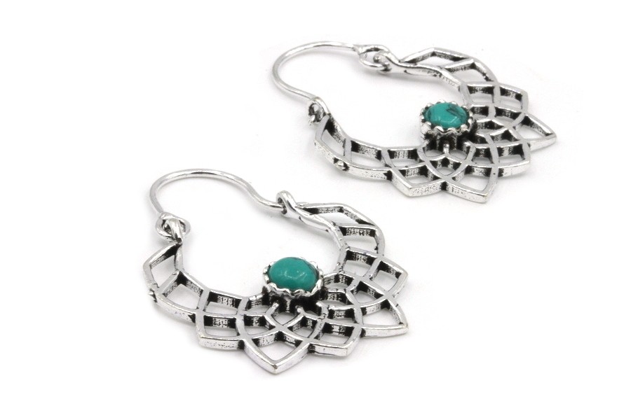 Boucles D'oreilles Spirales Tribales En Argent 999‰ - Marque 81stgeneration - Style Créole Crochet Long