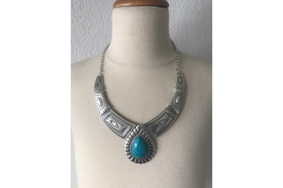 Collier En Turquoise Rare - Pierre Naturelle, Neuf Sans Son Emballage D'origine