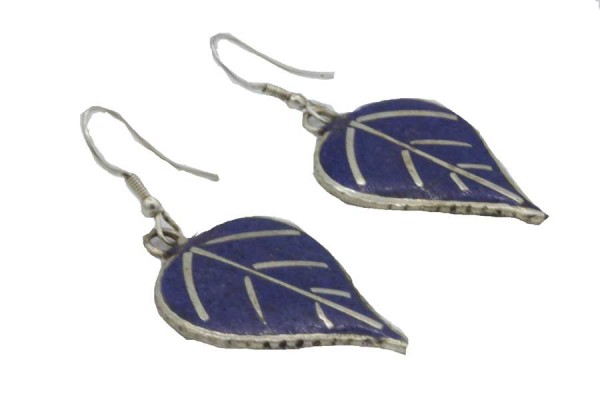 Boucles d'oreilles  bleu roi en lapis lazuli pendantes