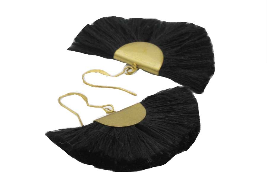 Boucles D’oreilles Clips à Boules Noires - Style Minimaliste