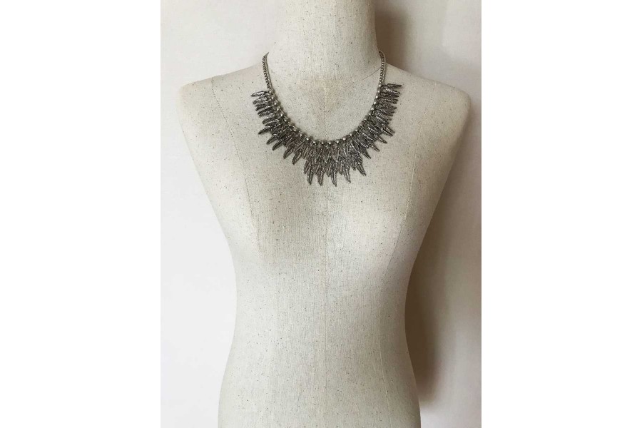 Collier Vintage En Argent à Baguettes - Magnifique, Créateur à Identifier