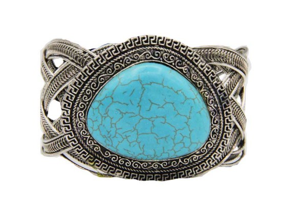 Manchette Jaïpur Bracelet manchette pierre turquoise femme homme