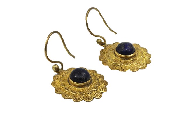 Bijoux boucles d'oreilles orientales dorées