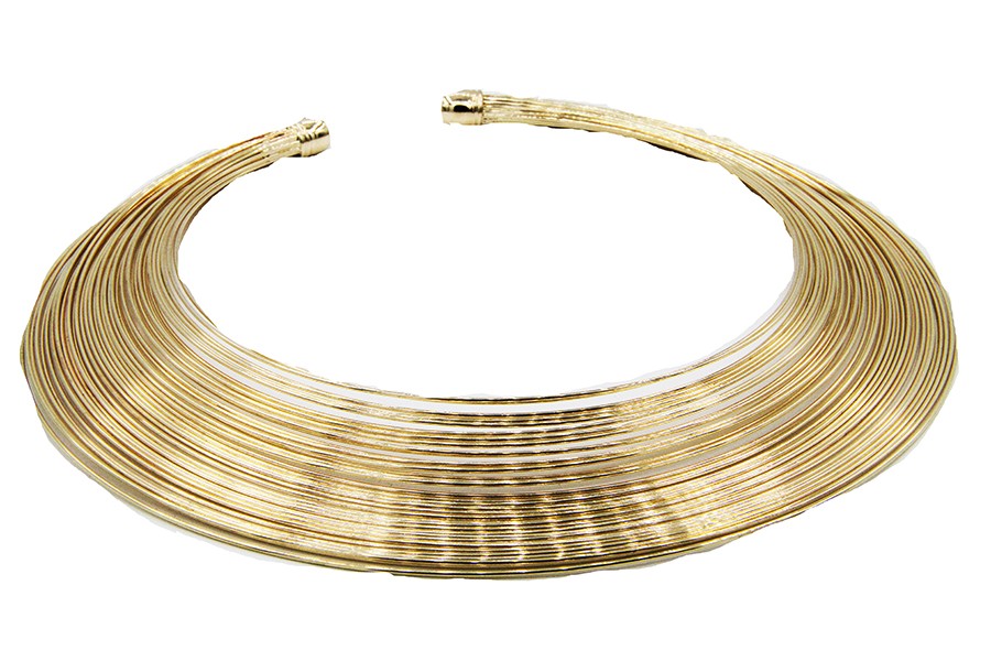 Collier Plat Doré - Chaîne En Acier Inoxydable - Neuf Avec étiquettes Cheek Collection