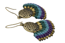 Boucle d'oreilles fantaisie triangle triangulaires dorées