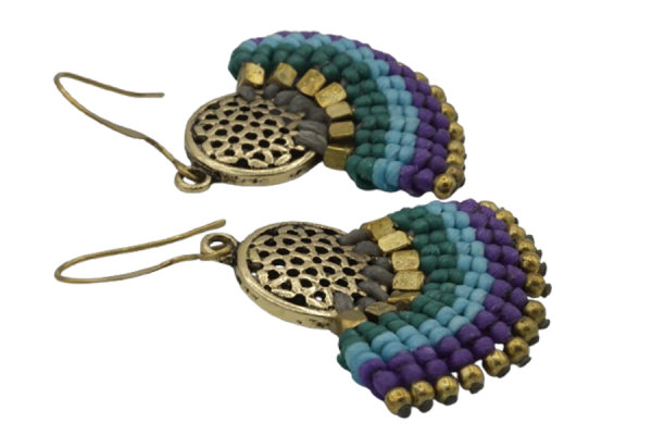Boucle d'oreilles fantaisie triangle triangulaires dorées
