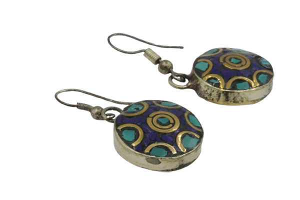 Boucles d'oreilles Lapis et turquoise