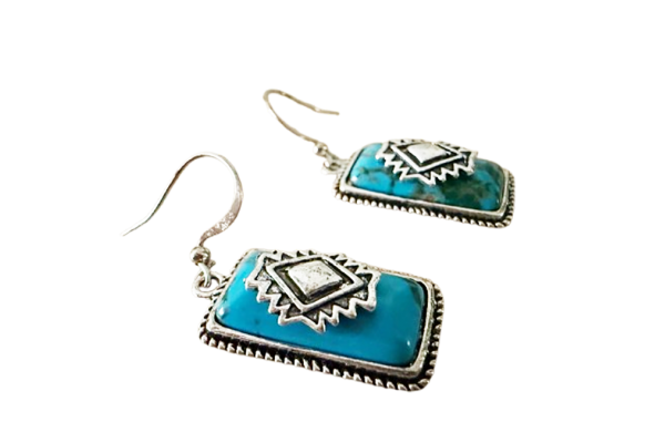 Créoles Kilimandjaro Boucles oreilles argent et turquoise