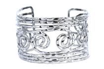 Bracelet métallique argent spirale