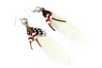 Boucles d'oreilles plumes blanches