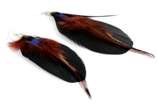 Boucles d'oreilles plumes Orientales