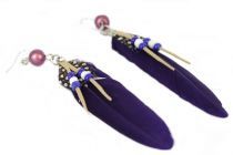 Boucles d'oreilles plumes indiennes