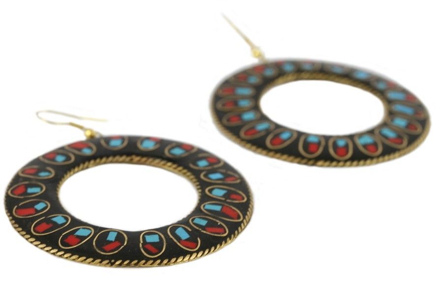 Boucles d'oreilles Argent Couleur Pierre Rouge • Histoire d'Or