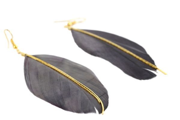 Boucles d'oreilles plumes Caracas