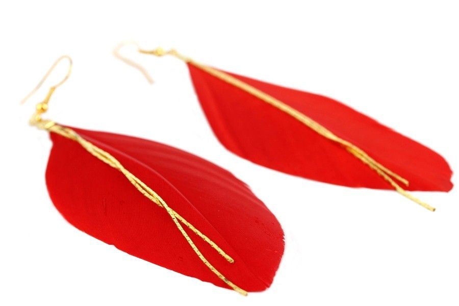Boucles D Oreilles Rouge Fantaisies
