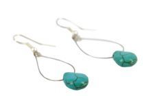 Boucles d'oreilles turquoise longues et fines