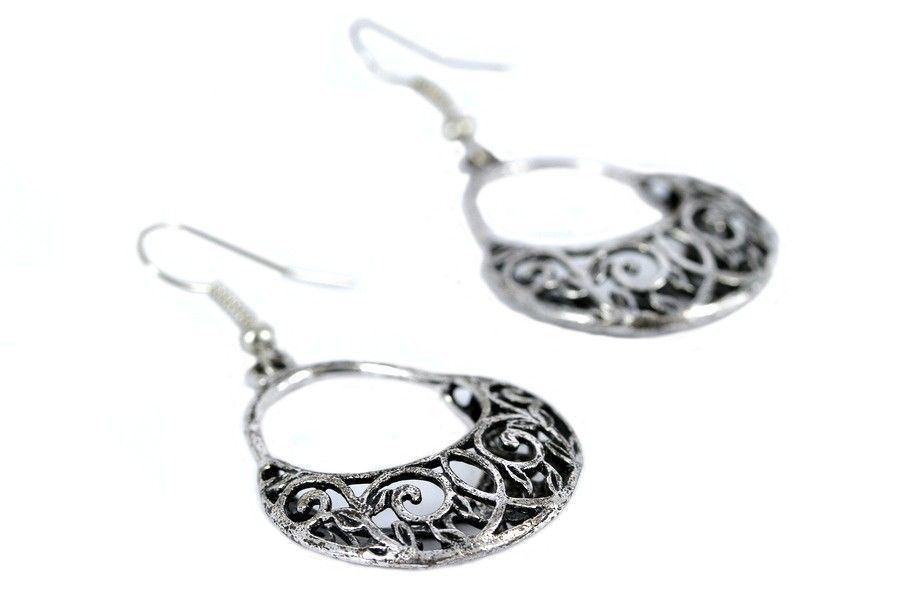 Boucles d'oreilles pendantes Argent Couleur Pierre Blanc • Histoire d'Or