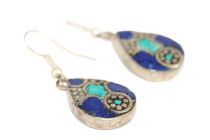 Boucles d'oreilles en argent et lapis Lazuli