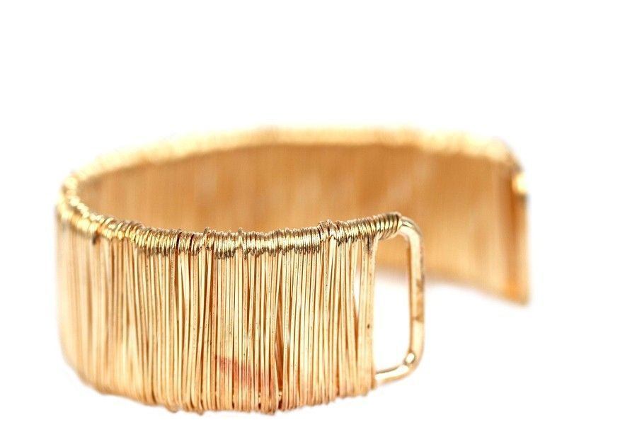 Bracelet Jonc Manchette Doré Pour Femme - Bijou Mode Imposant En Alliage