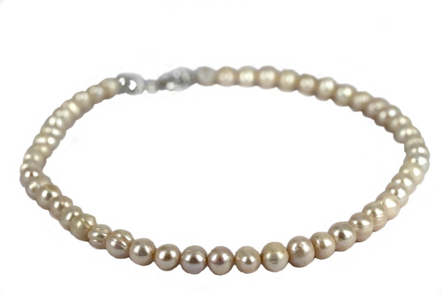 Collier Femme Perles Diamant Polki Argent 925 - Fait Main 22 Pouces Doré Antique