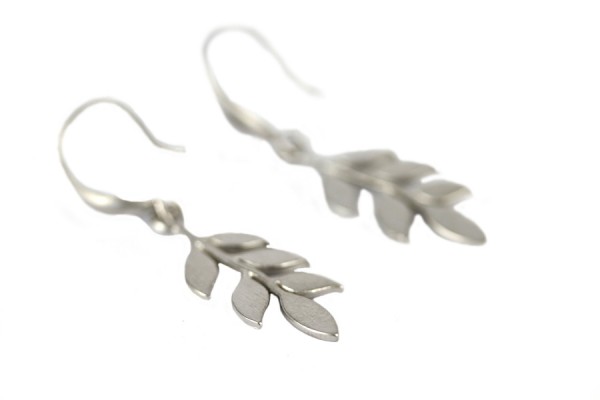 Boucles oreilles feuilles argent