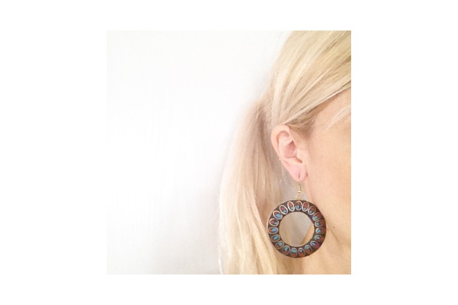 Boucles d'oreille - Argent - Créoles - Diamètre 4 cm - Femme - Adulte Boucles d'oreille - Argent - Créoles - Diamètre 4 cm - Femme - Adulte