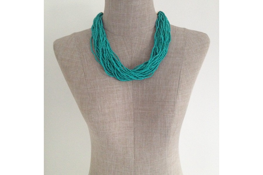 Collier De Perles Turquoise Et Ivoire Pour Mariage Ou Soirée - Fantaisie, Neuf Avec étiquettes