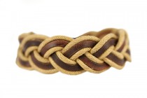 Bracelet homme cuir tressé marron