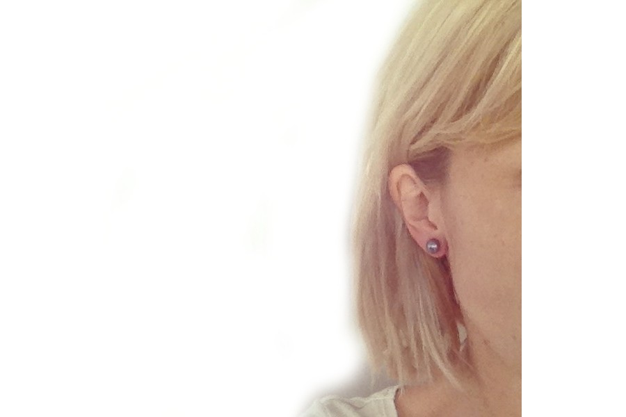 Yienate Grandes Boucles D'Oreilles En Perles Cristal Clous