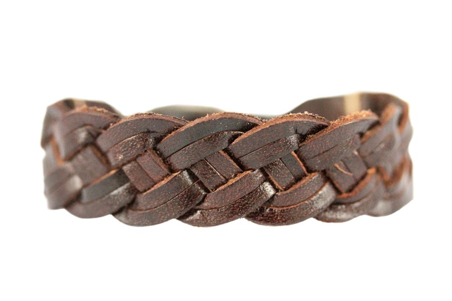 Rênes Anglaises En Cuir Tressé - Marron Foncé - Souple - Occasion