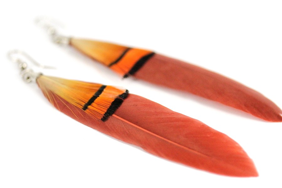 Boucles D'oreilles Plumes Turquoise - Occasion, Style Ethnique Et Naturel, Pierre Turquoise