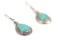 Boucles oreilles d'inde argent pierre turquoise