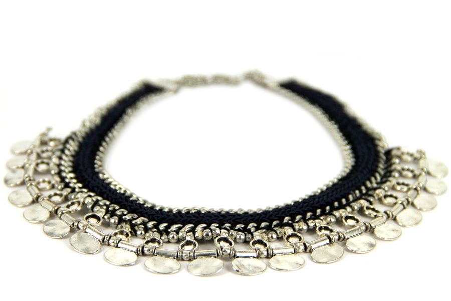 Collier ras du cou rigide argent