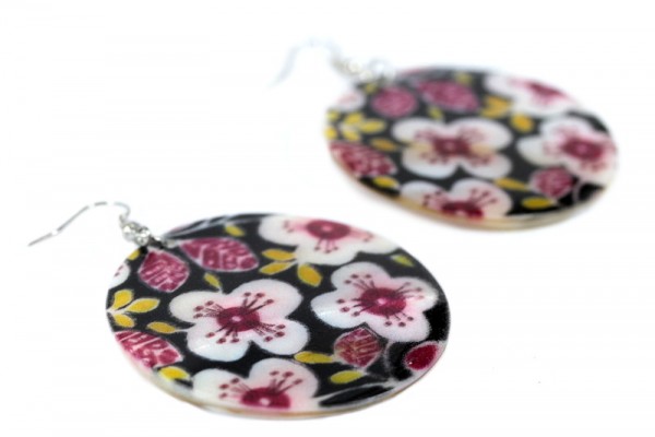 Boucles d'oreilles nacre du Japon Boucles d'oreilles japonaises