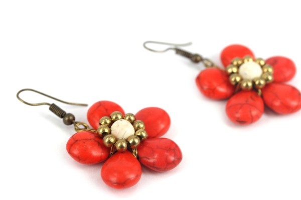 Boucles d'oreilles Zapotèque Boucles d'oreilles avec pierre turquoise